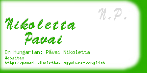 nikoletta pavai business card