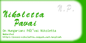 nikoletta pavai business card